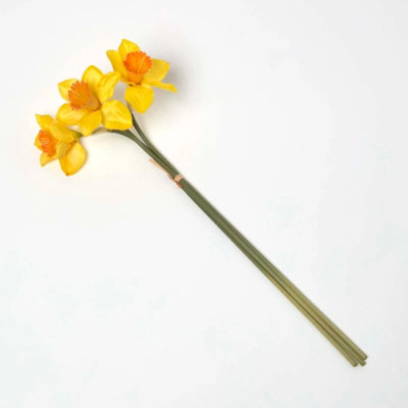 Image of Homescapes Artificial Yellow Handcrafted Daffodil Bouquet, 55 Cm