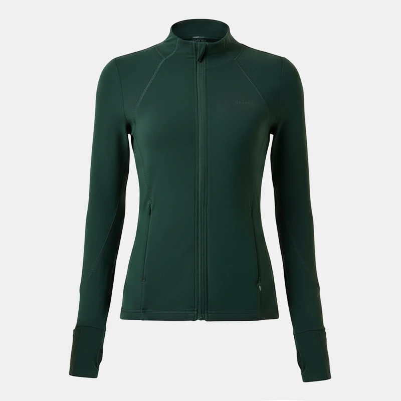 Image of USA Pro Womens Core Fitness Long Sleeve Slim Fit Performance Training Jacket Khaki female 12 (40)