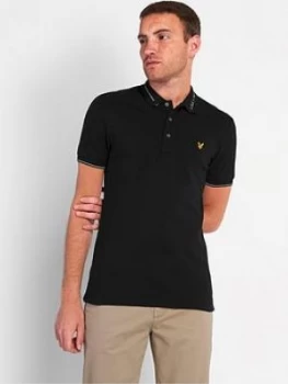Image of Lyle & Scott Branded Collar Polo Shirt - Black