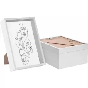 Image of Nicola Spring - Deep Box Photo Frames - A4 (8 x 12') - White - Pack of 5