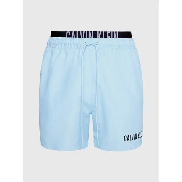 Image of Calvin Klein Intense Power Double Waistband Swim Shorts - Blue S