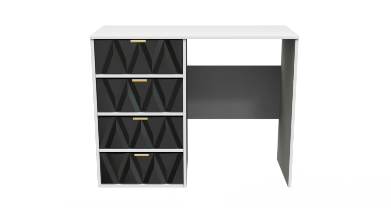 Image of Dallas 4 Drawer Vanity In Deep Black & White (Ready Assembled)