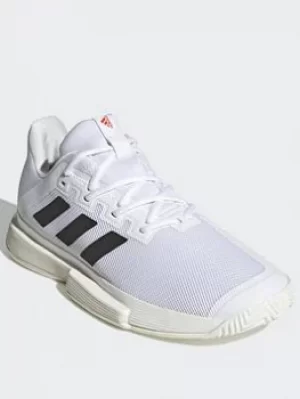 Image of adidas Solematch Bounce Shoes, White/Black/Orange, Size 11.5, Men