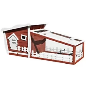 Image of PawHut Rabbit Hutch Wine 645mm x 1555mm x 655 mm