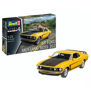 Image of Revell 07025 1969 Boss 302 Mustang Car model assembly kit 1:25