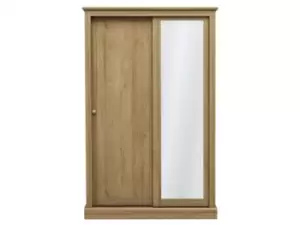 Image of LPD Devon Oak Sliding Door Mirrored Double Wardrobe Flat Packed