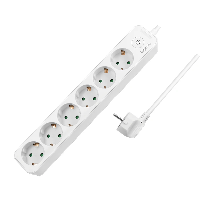 Image of LogiLink LPS247 power extension 1.5 m 6 AC outlet(s) Indoor White