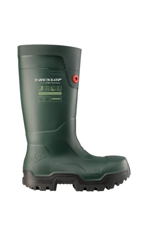 Image of Dunlop FIELDPRO THERMO+ Safety Wellington Boots Green unisex