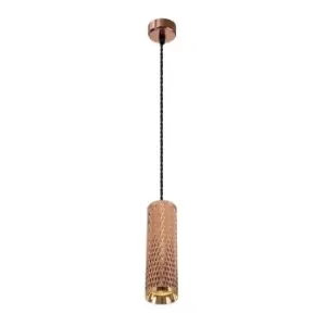 Image of Luminosa Lighting - 1 Light 30cm Ceiling Pendant Light GU10, Rose Gold
