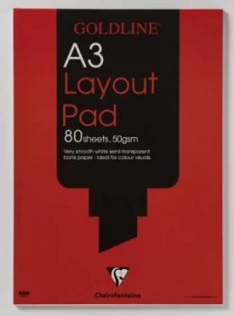 Image of Goldline Layout Pad Bank Paper 50gsm 80 Pages A3 Code GPL1A3