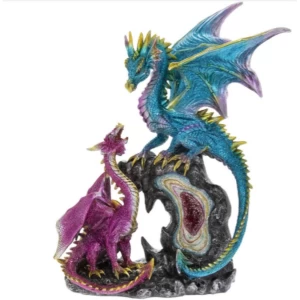 Image of Dragons Pink & Blue LED Figurine By Lesser & Pavey