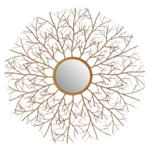 Image of Premier Housewares Zariah Twig Wall Mirror - Antique Gold Finish