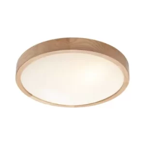 Image of Simple Flush Ceiling Light Oak, 2x E27