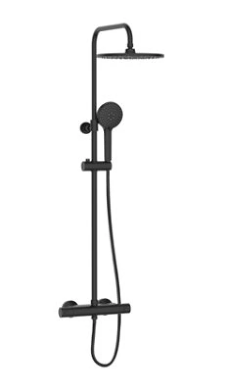 Image of Bristan Buz Shxdivctff Blk Buzz Adjustable Rigid Riser Diverter Bar Shower Black