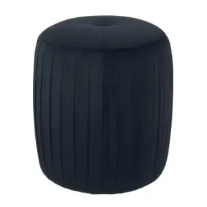 Image of Appley Luxury Pleated Velvet Stud Button Pouffe Black