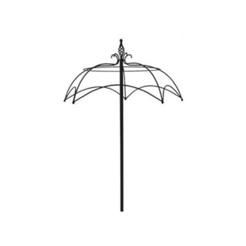 Image of Poppy Forge Umbrella Trainer Plant Border Support - Single Stem Tuteur - Steel - L83.8 X W83.8 X H198.1cm - Black