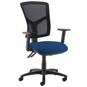 Image of Dams MTO Senza High Mesh Back Operator Chair with Adjustable Arms - Curacao Blue