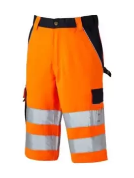 Image of Dickies SA30065 Orange/Navy Men Hi Vis Shorts, 92 96cm
