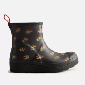 Image of Hunter Womens Play Short Wellies - Mini Rainbow Print - UK 6