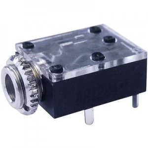 Image of 3.5mm audio jack Socket horizontal mount Number of pins 3 Stereo Black Cliff FT6320