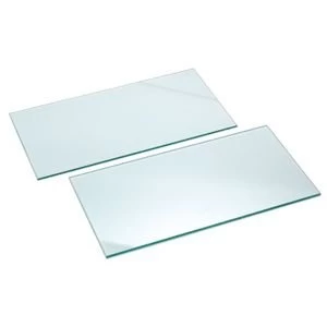 Image of Clear Glass cupboard shelf L567mm D247mm Pack of 2