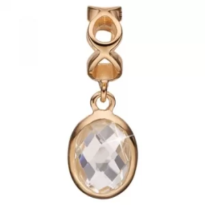 Image of Ladies Christina Gold Plated Sterling Silver Moving Crystal Bead Charm