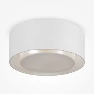 Image of Maytoni Bergamo Modern 3 Light Cylindrical Ceiling Light White, Transparent and White Shade, E27
