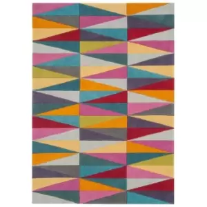 Image of Asiatic Funk Triangles 08 Rug - 140x200cm, Wool, Geometric - Pink/Red/Yellow
