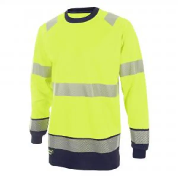 Image of Beeswift High Visibility Two Tone Long Sleeve T Shirt Saturn Yellow BESWHVTT005SYNXXL