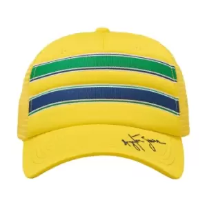 Image of Ayrton Senna Stripe Trucker Cap - Yellow