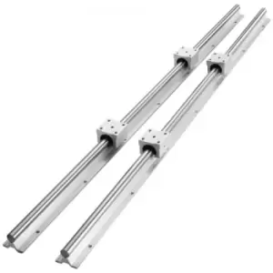 Image of VEVOR Linear Guide Rail Set, SBR20 800mm, 2 PCS 31.5 in/800 mm SBR20 Guide Rails and 4 PCS SBR20UU Slide Blocks, Linear Rails and Bearings Kit for Aut