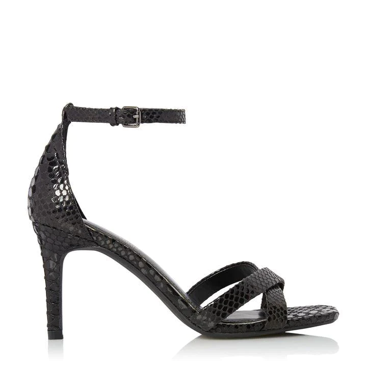 Image of Head Over Heels by Dune Black 'Madiha' Mid Stiletto Heel Ankle Strap Sandals - 3
