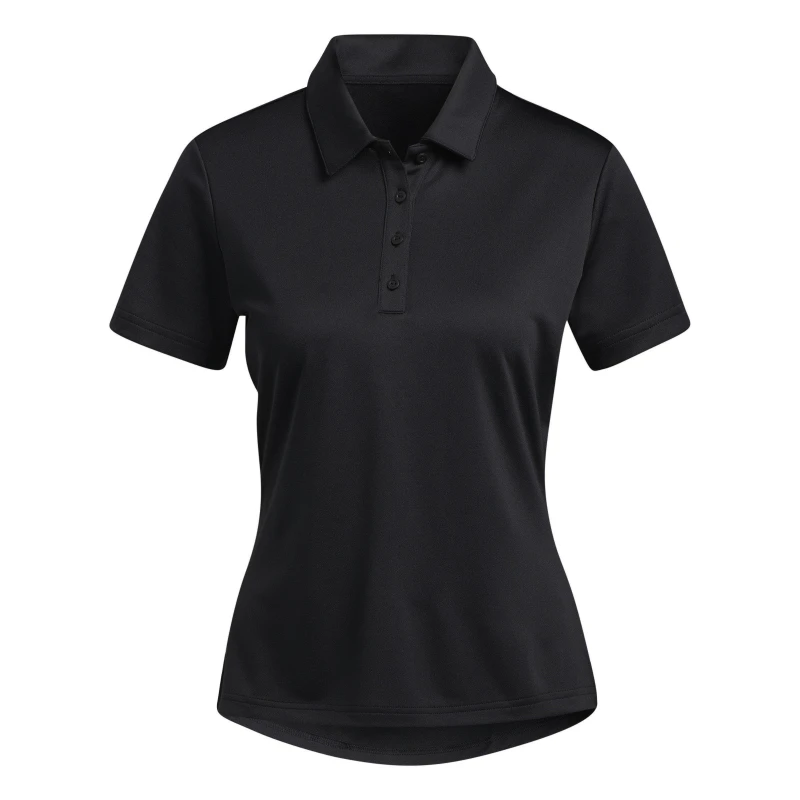 Image of adidas Short Sleeve Performance Polo Shirt Womens Black female 10 (S)