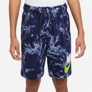 Image of Nike Nsw Washed Aop Ft Short - Blue