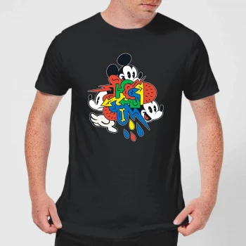 Image of Disney Mickey Mouse Vintage Arrows Mens T-Shirt - Black - 5XL