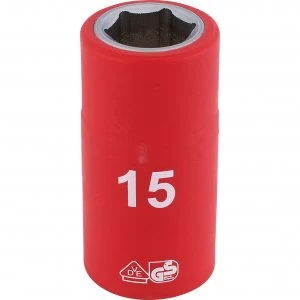 Image of Draper 1/2" Drive VDE Fully Insulated Hexagon Socket Metric 1/2" 15mm