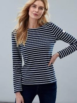 Image of Joules Striped Harbour Top - Cream Navy