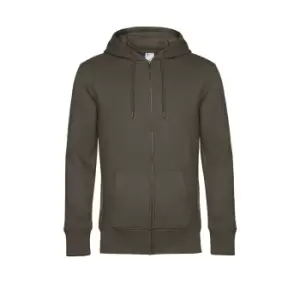 Image of B&C Mens King Zipped Hooded Sweat (S) (Khaki)