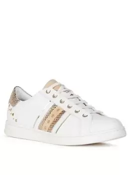 Image of Geox Jaysen Trainers - White/Gold, Size 3, Women