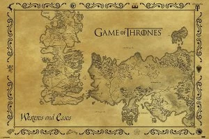Image of Game of Thrones Antique Map Poster multicolour