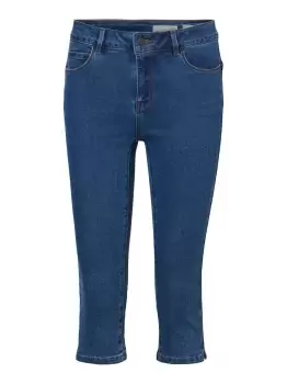 Image of VERO MODA Vmseven Normal Waist Capris Women Blue