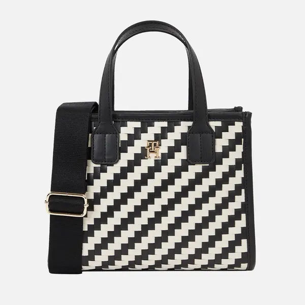 Image of Tommy Hilfiger TH City Woven Faux Leather Tote Bag
