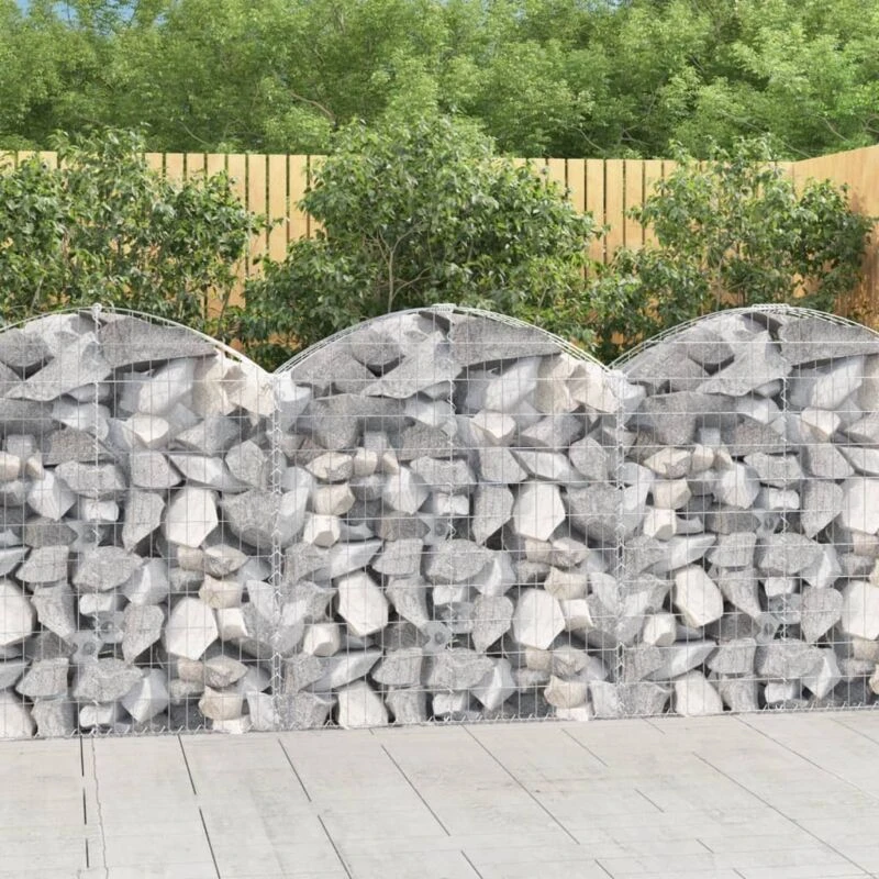 Image of VIDAXL Vidaxl - Arched Gabion Basket 100x30x100/120cm Galvanised Iron 8720845650889