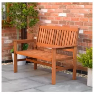 Image of 2 Seater 120cm Wide Traditional Hardwood Garden / Patio Bench