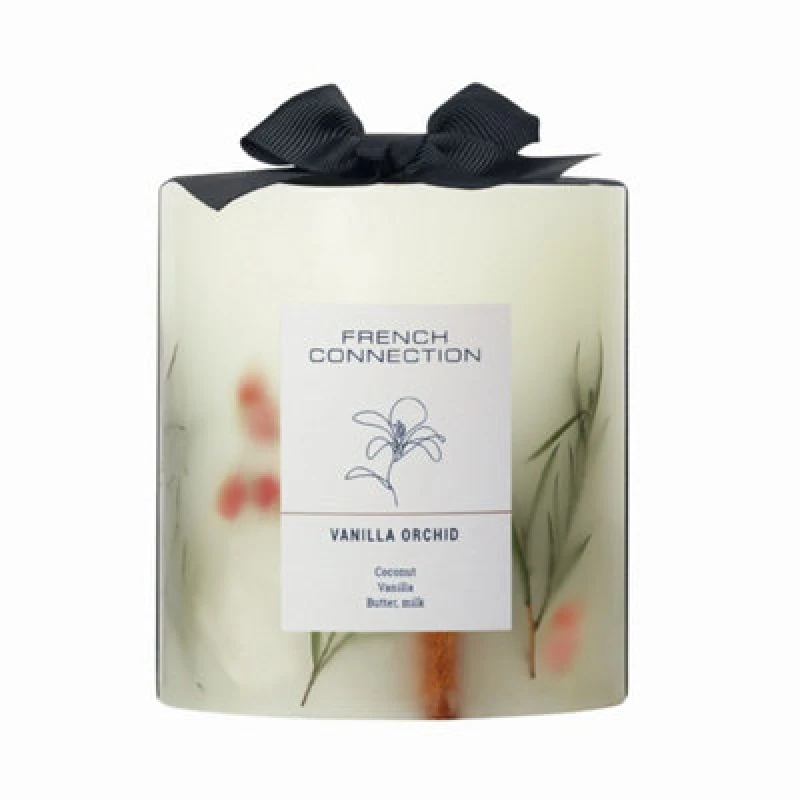 Image of French Connection French Connection Botanical Infused Vanilla Orchid Candle Luxury Gift in White Size: Large White Large Unisex 5056791600917