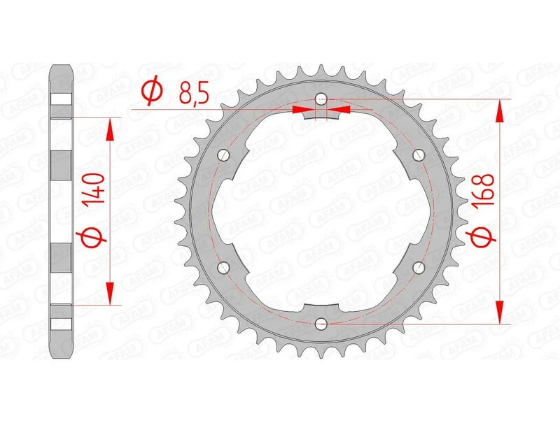 Image of AFAM Steel Standard Rear Sprocket 92634 - 525