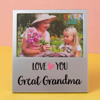 Image of 6" x 4" - Cheerfull Aluminium Photo Frame - Great Grandma
