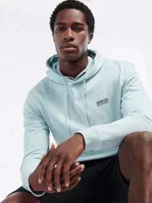 Image of Barbour International Small Logo Overhead Hoodie, Aqua, Size L, Men