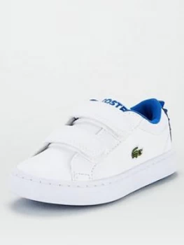 Image of Lacoste Infant Boys Straightset 120 Strap Trainer - White/Blue