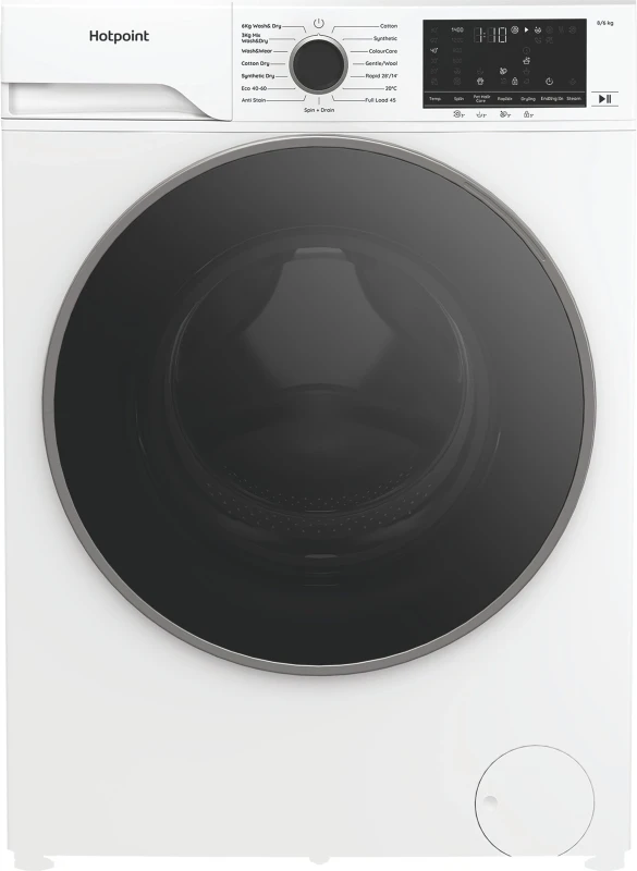 Image of Hotpoint HBD8680ANTI Washer Dryer in White 1400 Spin 8kg 6kg D Rated P